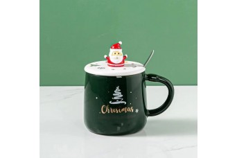 Κούπα χριστουγεννιάτικη με καπάκι Αϊ Βασίλη και κουταλάκι CD22-2228009GR
