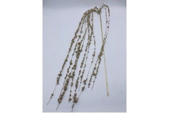 ΤΕΧΝΗΤΟ ΚΛΑΔΙ ΚΡΕΜΑΣΤΟ FOAM BEADS 128CM CHAMPAGNE AF-20257