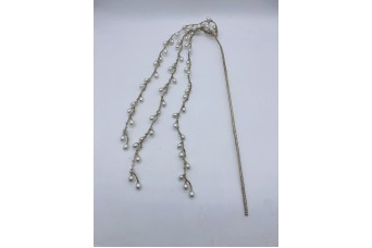 ΤΕΧΝΗΤΟ ΚΛΑΔΙ ΚΡΕΜΑΣΤΟ WHITE PEARLS 94CM CHAMPAGNE GLITTER AF-23101