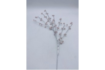 ΤΕΧΝΗΤΟ ΚΛΑΔΙ PINK PEARLS 78CM SILVER AF-25389