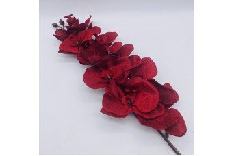 ΤΕΧΝΗΤΟ ΑΝΘΟΣ VELVET ORCHID H.102CM/D.13CM/11HEADS DARK RED AF-1113102RD