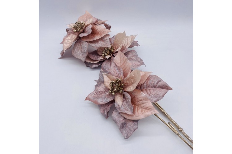 TEXNHTO ΚΛΑΔΙ GOLDEN STEM ΑΛΕΞΑΝΔΡΙΝΑ x 3  84cm PINK AF-222301-3