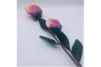 ΔΙΠΛΟ ΤΡΙΑΝΤΑΦΥΛΛΟ/STEM VELVET 65CM DUSTY PINK AF-9501