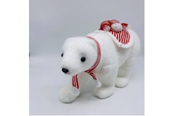 CANDY BEAR 33*13*22CM ΜΕ ΚΑΣΚΟΛ/ΚΑΡΑΜΕΛΕΣ RED/WHITE CD-A-0593