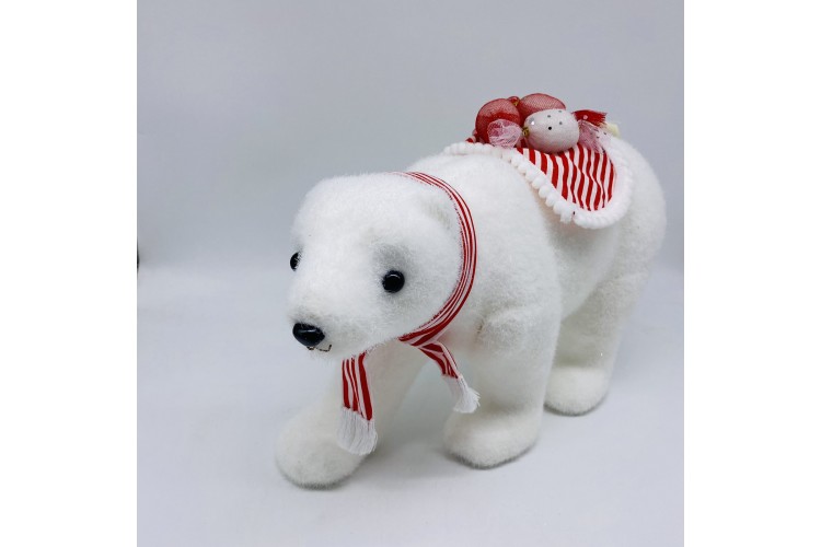 CANDY BEAR 33*13*22CM ΜΕ ΚΑΣΚΟΛ/ΚΑΡΑΜΕΛΕΣ RED/WHITE CD-A-0593