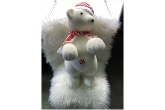 CANDY BEAR 60CM ΜΕ ΚΑΣΚΟΛ/ΣΚΟΥΦΟ RED/WHITE CD-A-2430