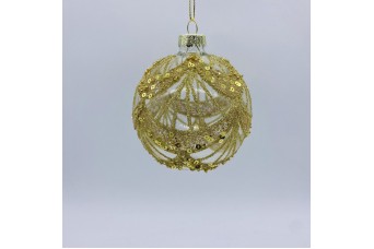 ΜΠΑΛΑ ΓΥΑΛΙΝΗ GOLDEN PATTERN 8CM TRANSPARENT CD-B-2222