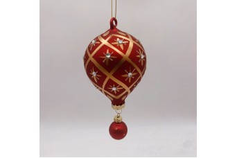 ΣΤΟΛΙΔΙ ΓΥΑΛΙΝΟ HANGING MINI BALL 15*7CM GOLD/RED CD-B-23048