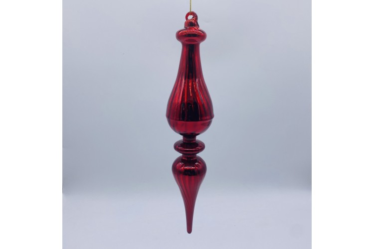 ΣΤΟΛΙΔΙ ΓΥΑΛΙΝΟ DROP 32*7CM ANTIQUE RED CD-B-23158