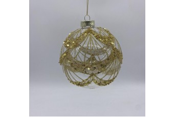 ΜΠΑΛΑ ΓΥΑΛΙΝΗ GOLDEN PATTERN 12CM TRANSPARENT CD-B-2333