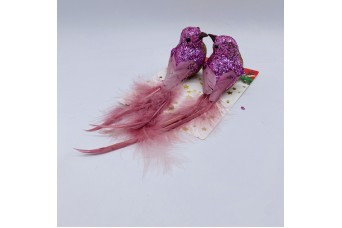 ΖΕΥΓΑΡΙ ΠΟΥΛΑΚΙΑ S/2 ΠΑΓΕΤΕΣ/GLITTER 17CM DUSTY PINK CD-BR-BS3-128