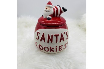 ΚΕΡΑΜΙΚΗ ΜΠΙΣΚΟΤΙΕΡΑ SANTA'S COOKIES 13*20CM RED/WHITE CD-CC-22A454