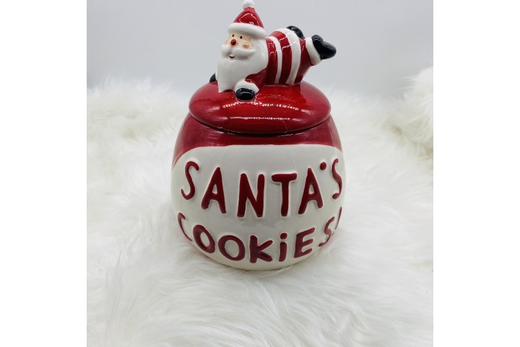 ΚΕΡΑΜΙΚΗ ΜΠΙΣΚΟΤΙΕΡΑ SANTA'S COOKIES 13*20CM RED/WHITE CD-CC-22A454