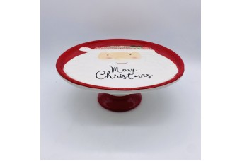 ΚΕΡΑΜΙΚΗ ΤΟΥΡΤΙΕΡΑ MERRY CHRISTMAS 25.5*10.5CM RED/WHITE CD-CC-91827