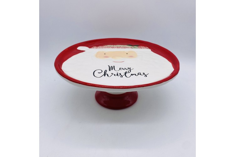 ΚΕΡΑΜΙΚΗ ΤΟΥΡΤΙΕΡΑ MERRY CHRISTMAS 25.5*10.5CM RED/WHITE CD-CC-91827