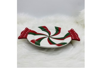 ΚΕΡΑΜΙΚΗ ΠΙΑΤΕΛΑ CANDY 26.5CM RED/WHITE/GREEN CD-CC-SY16B0511