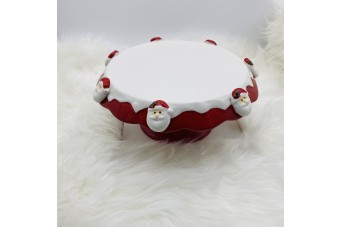 ΚΕΡΑΜΙΚΗ ΤΟΥΡΤΙΕΡΑ SANTA'S FACE 25*10CM RED/WHITE CD-CC-SYB0236