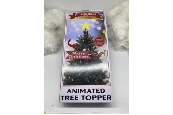 ANIMATED TREE TOPPER SANTA'S SLEIGH 47.5*60*61CM DANCING/LIGHT/MUSIC DC CD-LM-23