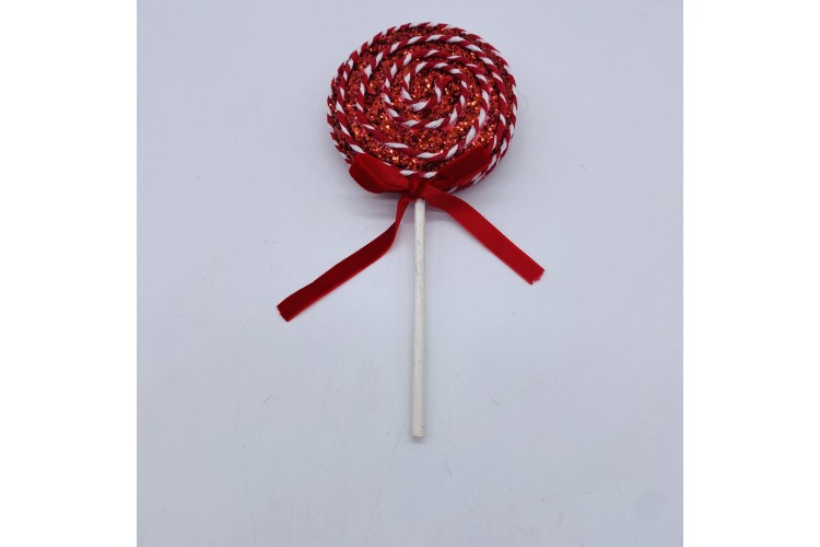 LOLLIPOP ΣΕ STICK D:10cm RED CD-LP-32239-10