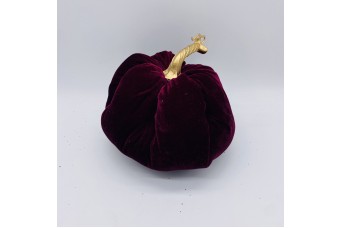 VELVET PUMPKIN 18*18*16CM BORDEAUX CD-OB-23935