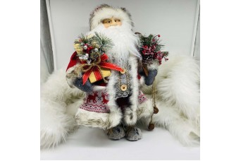 SANTA 30*18*50CM ΧΙΟΝΟΠΕΔΙΛΑ/ΚΟΥΔΟΥΝΙΑ  RED/GREY CD-S-CVV004