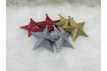 ΣΤΟΛΙΔΙ ΑΣΤΕΡΙ GLITTER 3ΧΡΩΜΑΤΑ 10CM S/6 CD21-1925-J92