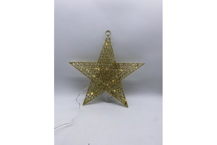 ΑΣΤΕΡΙ ΠΛΕΞΗ 30CM 20LED B/O,USB, GOLD CD22-X213G-30