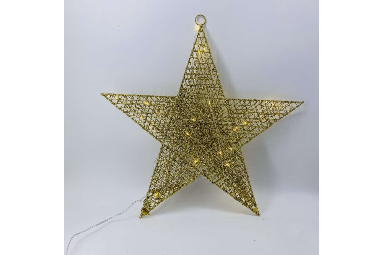 ΑΣΤΕΡΙ ΠΛΕΞΗ 40CM 30LED B/O,USB, GOLD CD22-X213G-40