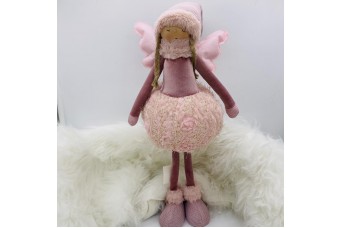 ΚΟΥΚΛΑ ΝΕΡΑΪΔΑ ΦΟΥΣΤΑ POM POM 26*17*70CM PINK CD22-XY3018