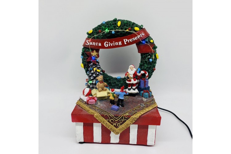 ΧΡ.ΠΑΡΑΣΤΑΣΗ SANTA PRESENTS 20*16,5*26cm ΚΙΝΗΣΗ/ΦΩΤΑΚΙΑ/ΜΟΥΣΙΚΗ 3AA CD22-ZS017