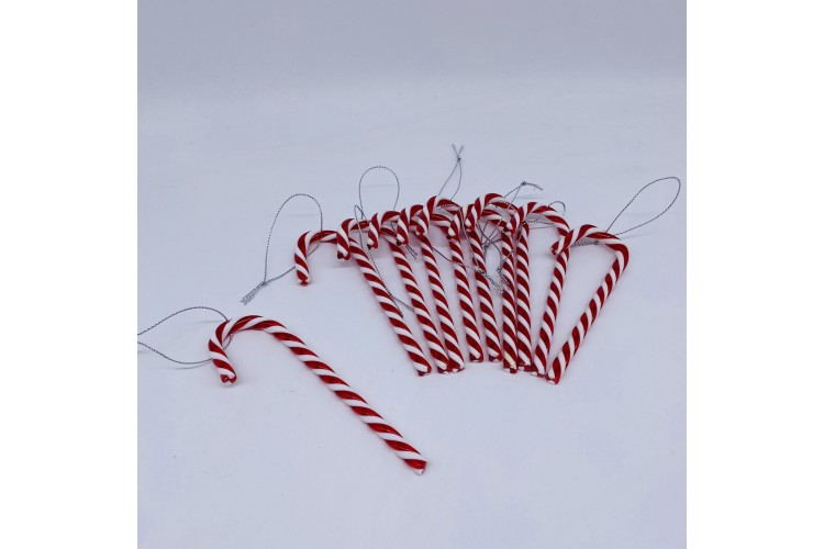 CANDY CANES ΜΠΑΣΤΟΥΝΑΚΙΑ S/10 12CM RED/WHITE CD23-LH22003A