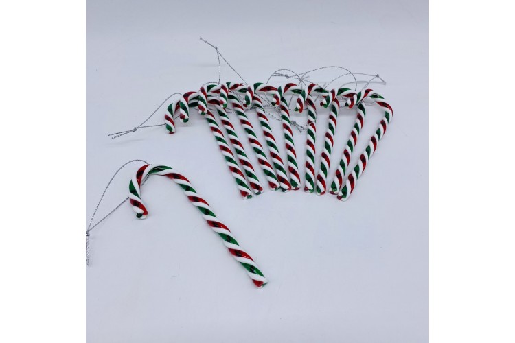 CANDY CANES ΜΠΑΣΤΟΥΝΑΚΙΑ S/10 12CM RED/WHITE/GREEN CD23-LH22003B