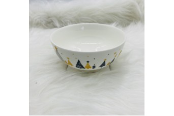 BOWL JOY 11*11*5.8cm WHITE/GOLD CD23-N15