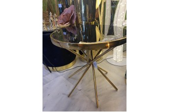 ΜΕΤΑΛΛΙΚΟ ΤΡΑΠΕΖΑΚΙ ΣΤΡΟΓΓΥΛΟ 49.5*49CM GOLD/BLACK HD-SF-A3125