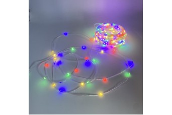 LEATHER CORD LIGHTS 5M 400LED TRANSPARENT 8 FUNCTIONS MULTICOLOR IP44 LLa400-1-5