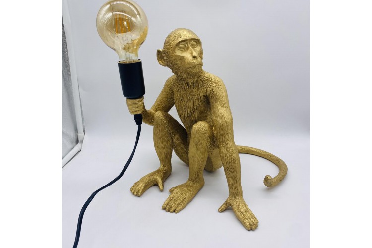 ΕΠΙΤΡΑΠΕΖΙΟ ΦΩΤΙΣΤΙΚΟ SITTING MONKEY 30CM GOLD LP-HZ802
