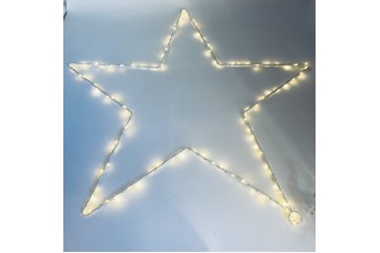 MICRO LED METAL STAR d50CM 100LED WHITE/SILVER STEADY WARM WHITE IP20 3AA LSa100