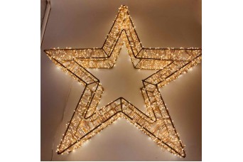 MICRO LED STAR DELUXE d50CM 2000LED GOLD/COPPER 20% FLASH WARM WHITE IP44 LSa200