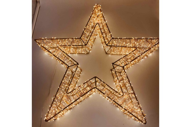 MICRO LED STAR DELUXE d50CM 2000LED GOLD/COPPER 20% FLASH WARM WHITE IP44 LSa200