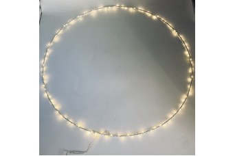 MICRO LED METAL CIRCLE d50CM 100LED WHITE/SILVER STEADY WARM WHITE IP20 3AA LWa1