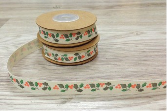 Κορδέλα Χριστουγεννιάτικη "Γκί" 15mm x 10yd RB122