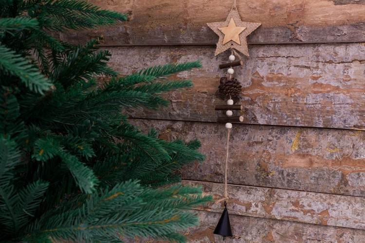 Χριστουγεννιάτικο Κρεμαστό Διακοσμητικό Αστέρι-Κουκουνάρι CD7755S