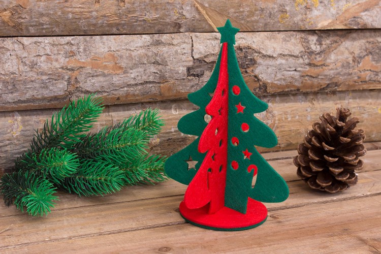 Χριστουγεννιάτικο Δέντρο Τσόχας Δίχρωμο 22cm FL0076-22