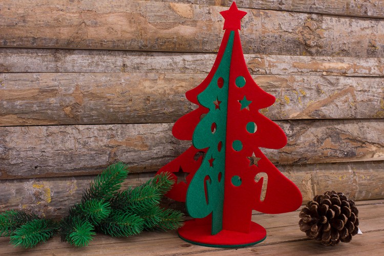 Χριστουγεννιάτικο Δέντρο Τσόχας Δίχρωμο 39cm FL0076-39