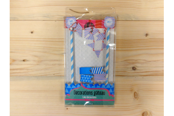 Cake Topper Βlue Flags 1403B