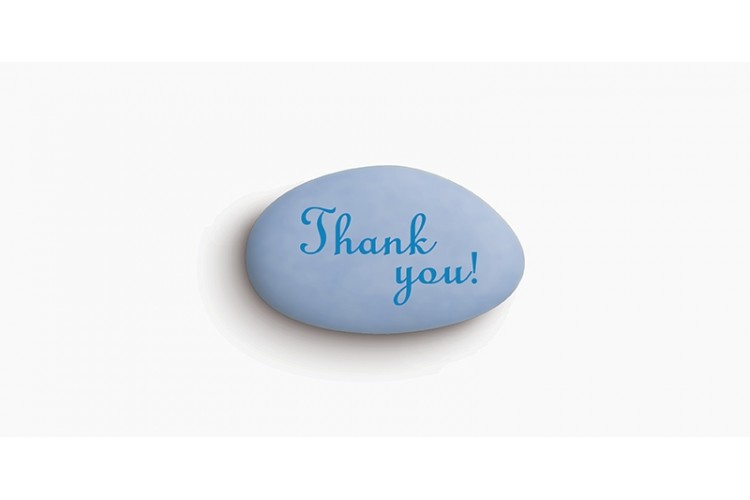 Κουφέτα Bijoux Supreme "Προτάσεις" "Thank You" Κουτί 1kg, Ίντιγκο Ανοιχτό-Μπλε