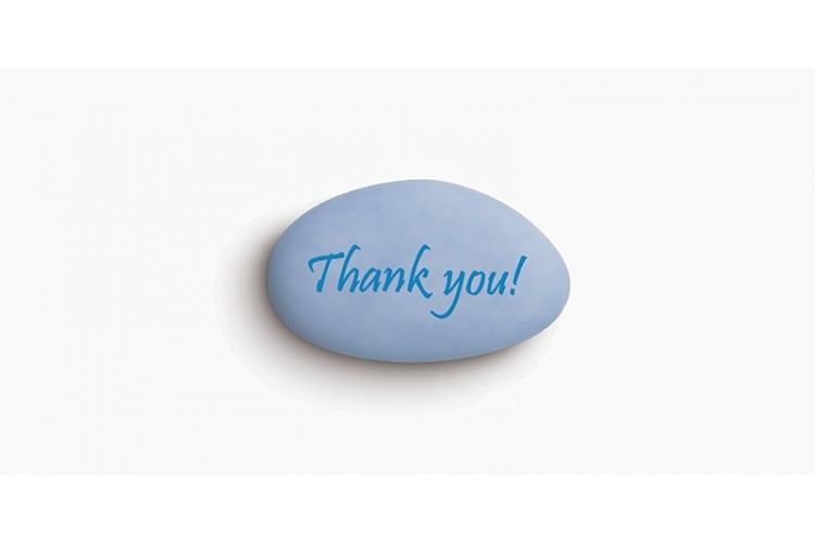 Κουφέτα Bijoux Supreme "Προτάσεις" "Thank You" Κουτί 1kg, Ίντιγκο Ανοιχτό Μπλε