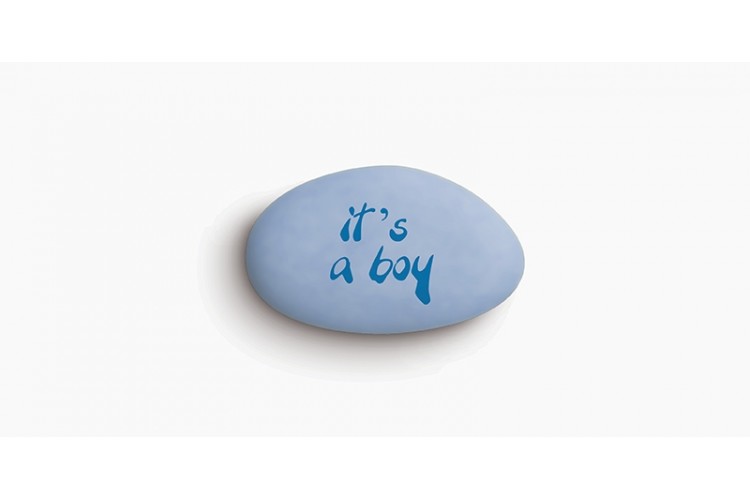 Κουφέτα Bijoux Supreme "Προτάσεις" "It's A Boy" Κουτί 1kg, Ίντιγκο Ανοιχτό-Μπλε