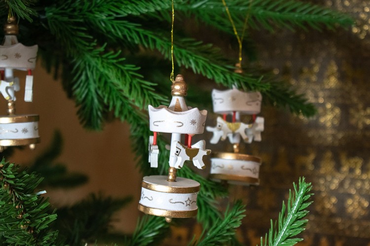 Ξύλινα Καρουζέλ Μινιατούρες 8cm 3τμχ CD19-0886