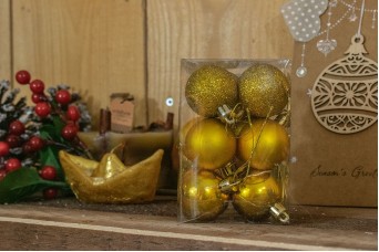 Χριστουγεννιάτικες Μπάλες 4cm Χρυσό 12τμχ CD4-1333-3